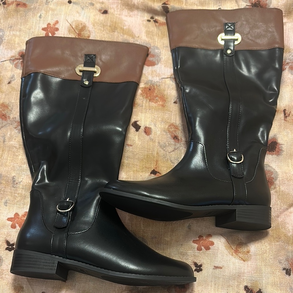 Sugar Black and Brown Heeled Boots